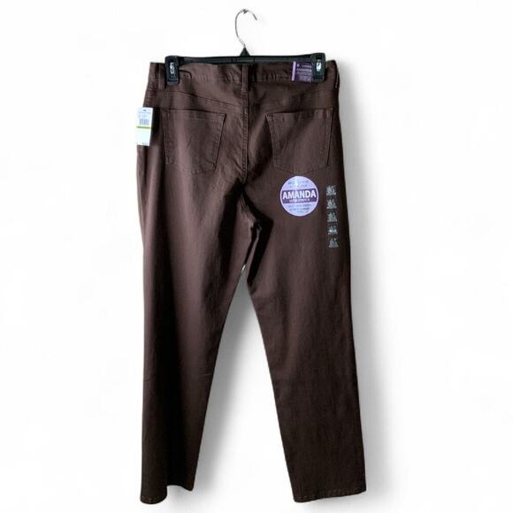 Gloria Vanderbilt Amanda Jeans Womens 14 High Rise Ultra Stretch Dark Roast Wash - Picture 2 of 16